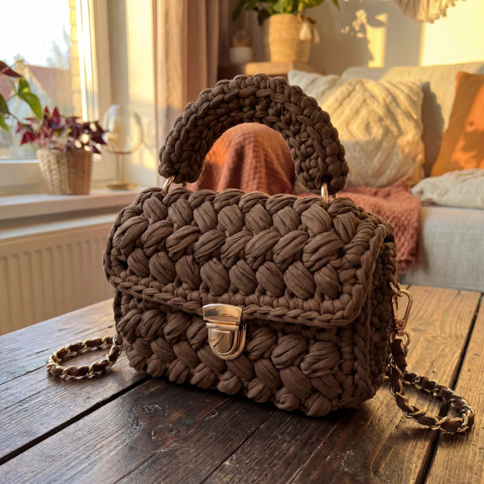 Selbstgehäkelte Tasche